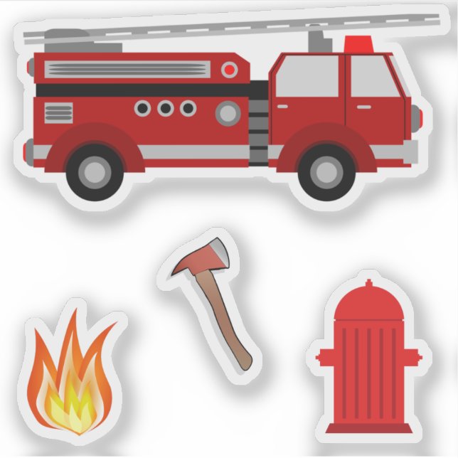 Sticker Illustration des pompiers (Devant)