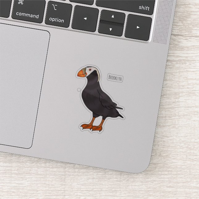 Sticker Illustration d'oiseau bouffon touffu (Détail)
