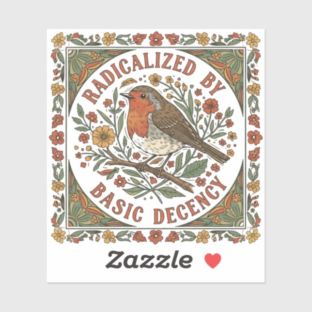 Sticker Illustration d'oiseau radicalisé par la décence él (Feuille)