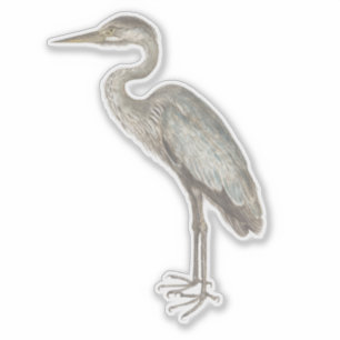 Sticker Illustration d'oiseau vintage Blue Heron