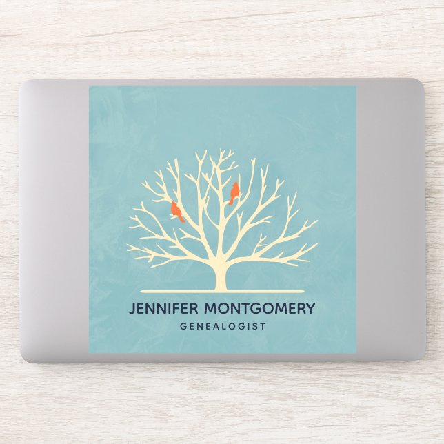 Sticker Illustration d'Oiseaux oranges modernes dans un gr (Ordinateur)