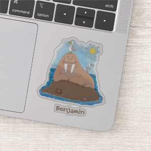 Sticker Illustration drôle de morse joyeux