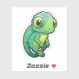 Sticker Illustration du caméléon de dessin