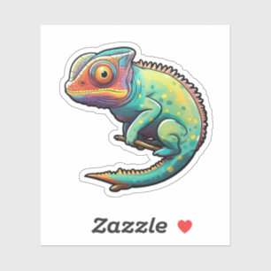 Sticker Illustration du caméléon de dessin