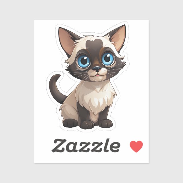 Sticker Illustration du chat de dessin (Feuille)