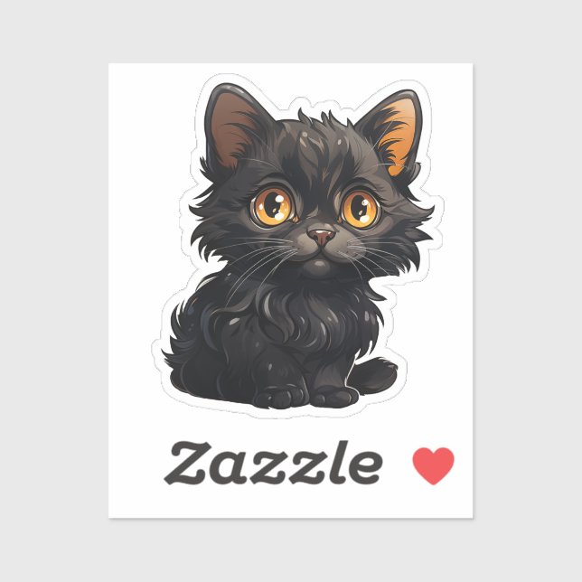 Sticker Illustration du chat de dessin (Feuille)