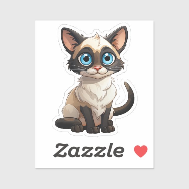 Sticker Illustration du chat de dessin (Feuille)