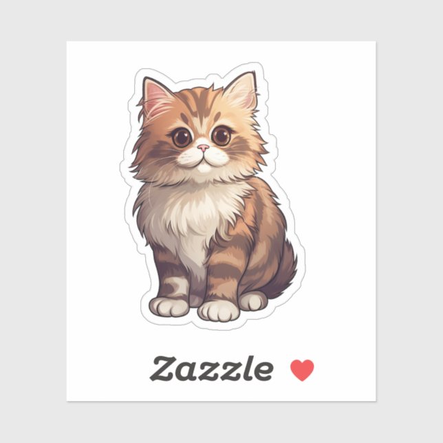 Sticker Illustration du chat de dessin (Feuille)
