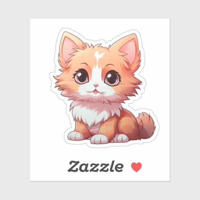 Sticker Illustration du chat de dessin (Feuille)