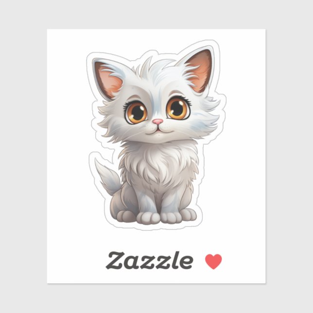 Sticker Illustration du chat de dessin (Feuille)