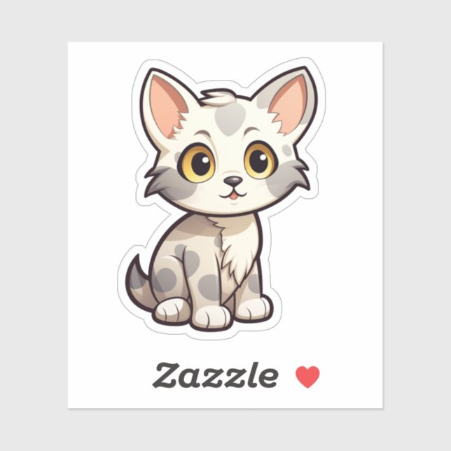 Sticker Illustration du chat de dessin (Feuille)