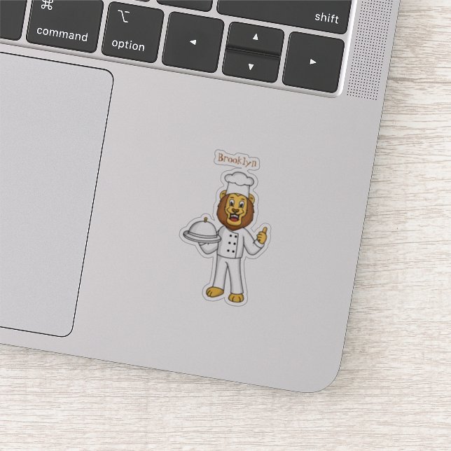 Sticker Illustration du chef mignon lion (Détail)