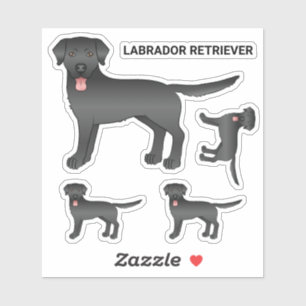 Sticker Illustration du chien de dessin de Black Labrador