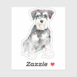 Sticker Illustration du chien de Schnauzer miniature migno
