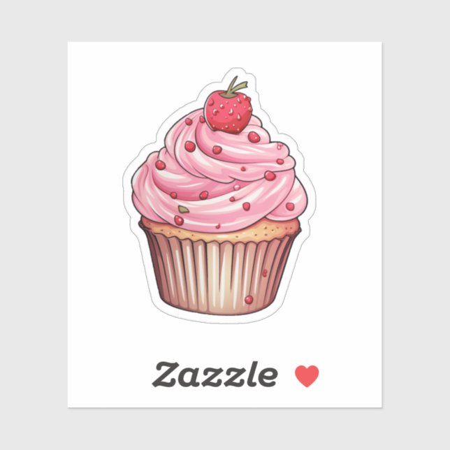 Sticker Illustration du cupcake de dessin (Feuille)