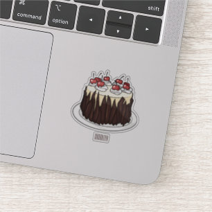 Sticker Illustration du gâteau de la Forêt-Noire