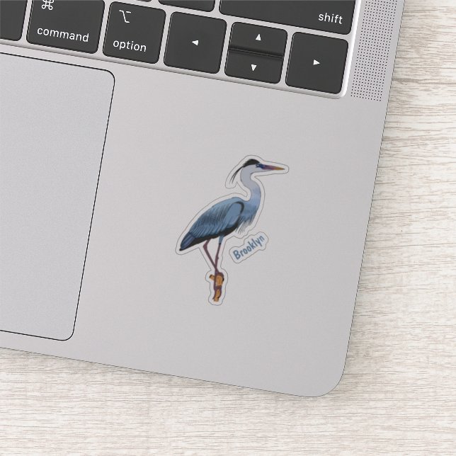 Sticker Illustration du grand héron bleu (Détail)