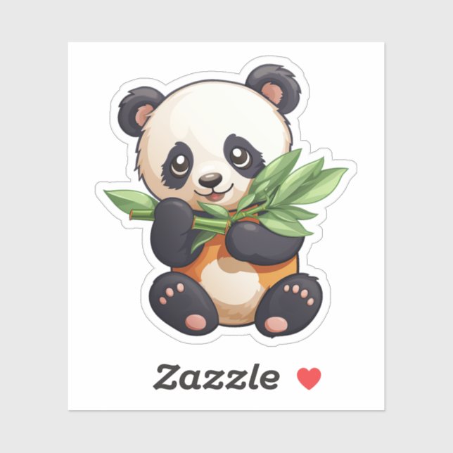 Sticker Illustration du panda de dessin (Feuille)