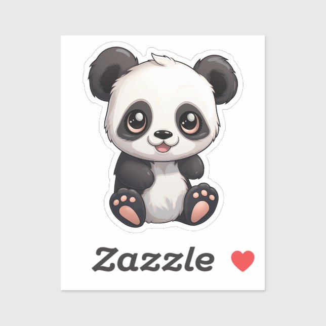 Sticker Illustration du panda de dessin (Feuille)