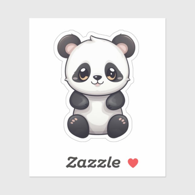 Sticker Illustration du panda de dessin (Feuille)