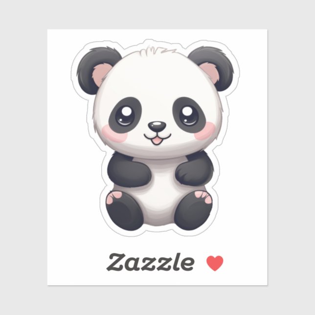 Sticker Illustration du panda de dessin (Feuille)