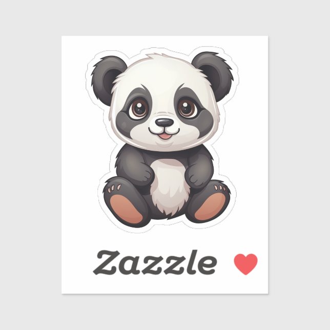 Sticker Illustration du panda de dessin (Feuille)