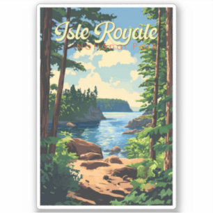 Sticker Illustration du parc national de l'Isle Royale Art