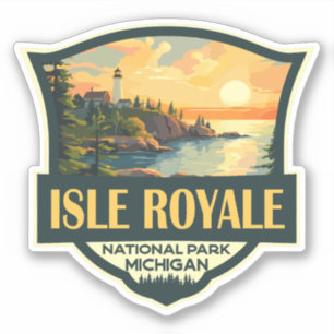 Sticker Illustration du parc national de l'Isle Royale Bad