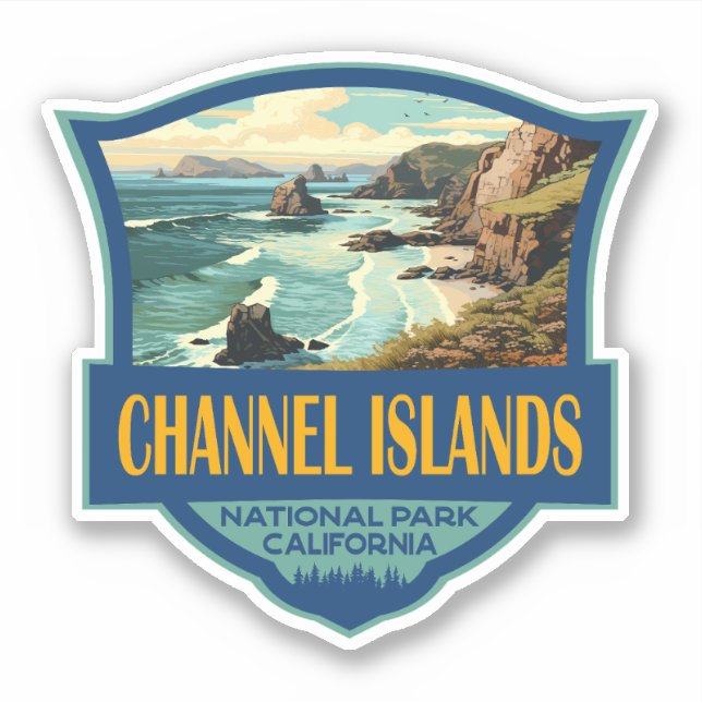 Sticker Illustration du parc national des îles Channel (Devant)
