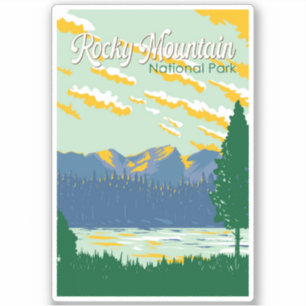 Sticker Illustration du Parc national des Rocheuses
