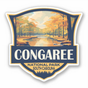 Sticker Illustration du parc national du Congaree Voyage V