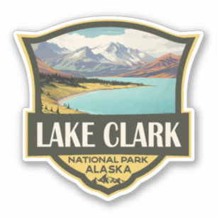 Sticker Illustration du parc national du lac Clark Art voy