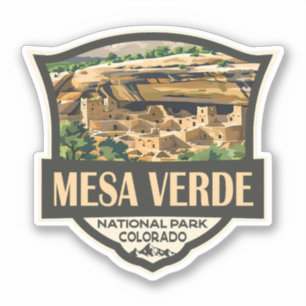 Sticker Illustration du parc national Mesa Verde Travel Ar