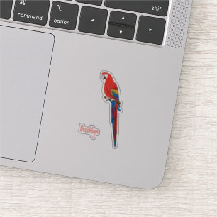 Sticker Illustration du perroquet de macaw Scarlet