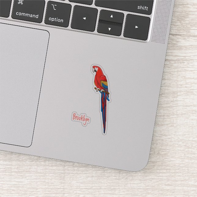 Sticker Illustration du perroquet de macaw Scarlet (Détail)