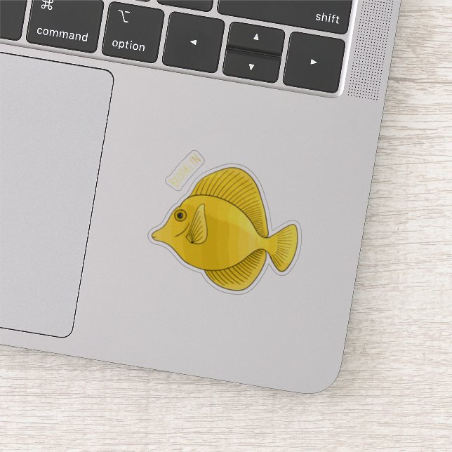 Sticker Illustration du poisson-tang jaune (Détail)