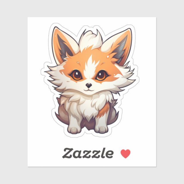 Sticker Illustration du renard de dessin (Feuille)