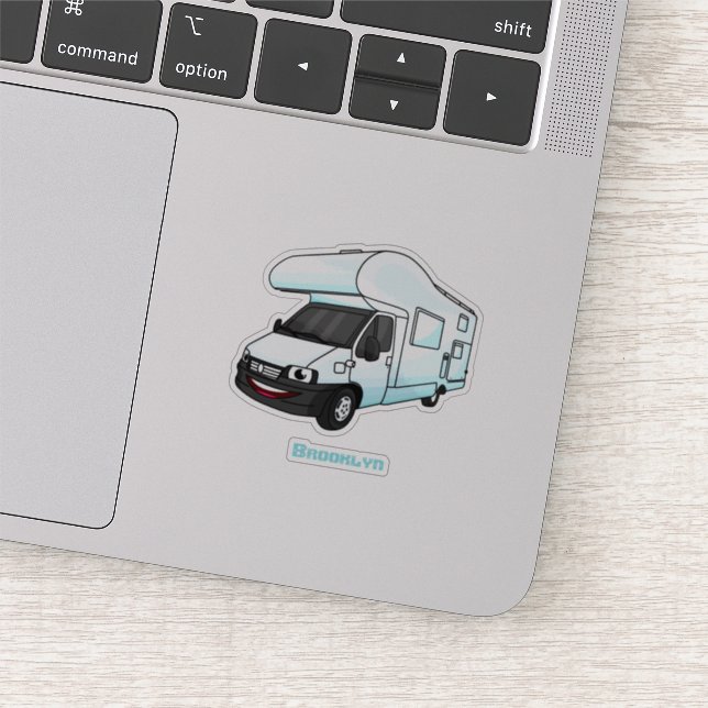 Sticker Illustration d'un campervan heureux (Détail)