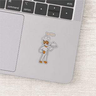 Sticker Illustration d'un chef tigre drôle et mignon