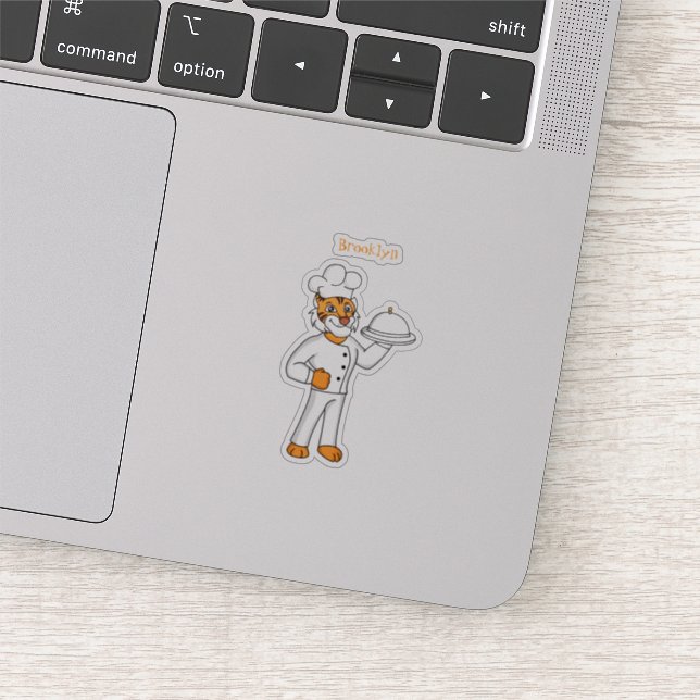 Sticker Illustration d'un chef tigre drôle et mignon (Détail)