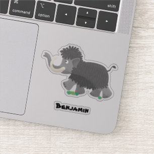 Sticker Illustration d'un mammouth laineux mou