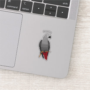 Sticker Illustration d'un perroquet gris en Afrique