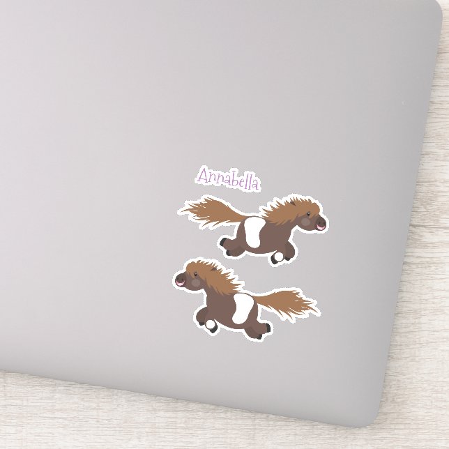 Sticker Illustration d'un poney de Shetland mignon (Détail)