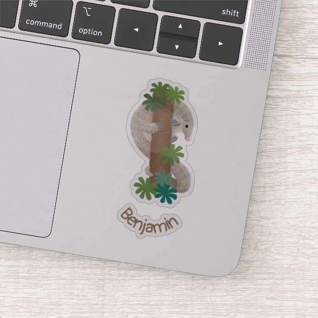Sticker Illustration d'une anteure de pangolin mignonne (Détail)