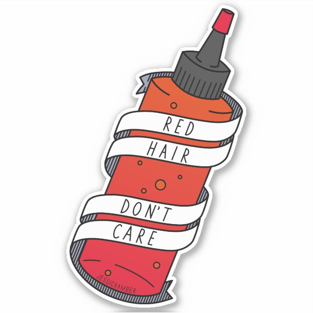 Sticker Illustration d'une bouteille de teinture de cheveu (Devant)