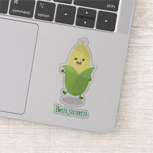Sticker Illustration d'une caricature de maïs joyeux