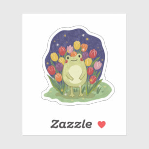 Sticker Illustration d'une grenouille mignonne dans un jar