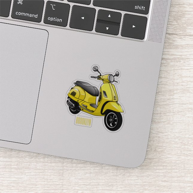 Sticker Illustration d'une moto cyclable (Détail)