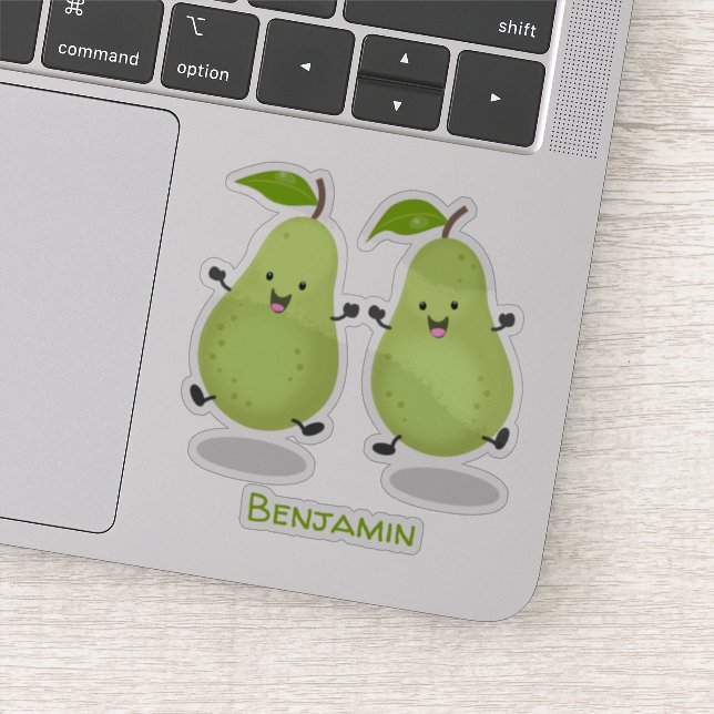 Sticker Illustration d'une paire de poires mignonne (Détail)