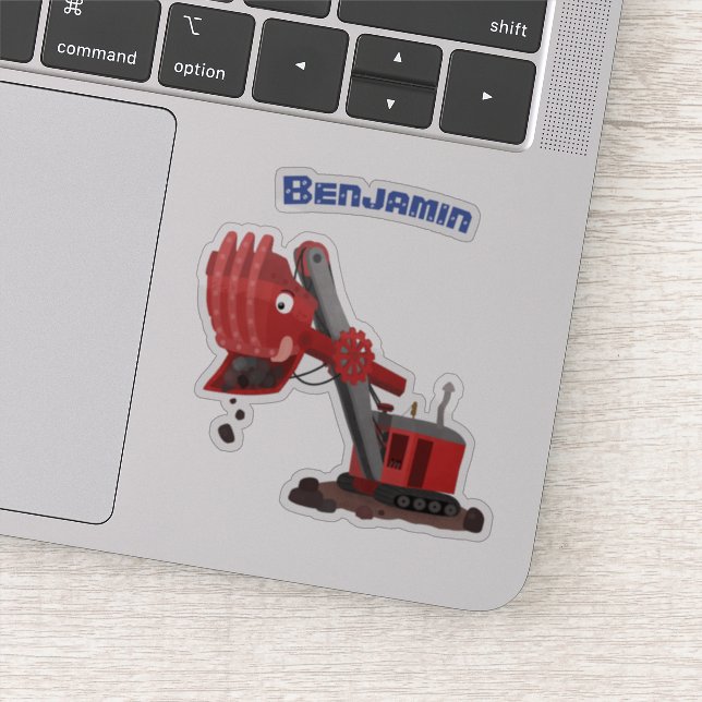 Sticker Illustration d'une pelle à vapeur rouge mou (Détail)